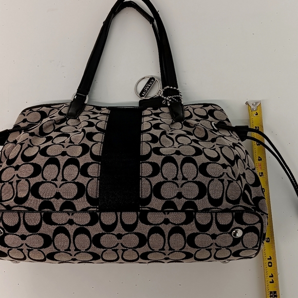 Coach Signature Monogram Stripe Canvas Devin Shoulder Bag w/ Peyton Wallet - Picture 16 of 16